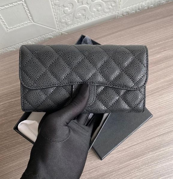 

women039s leather clutch leather coin purse long flap wallet caviar card holder ball pattern key case8178296, Red;black