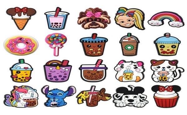 

moq 100pcs jibz coffee beverages shoes charms diy cute bubble tea accessories shoe buckle fit croc decorations girls kids gifts3725706, White;pink