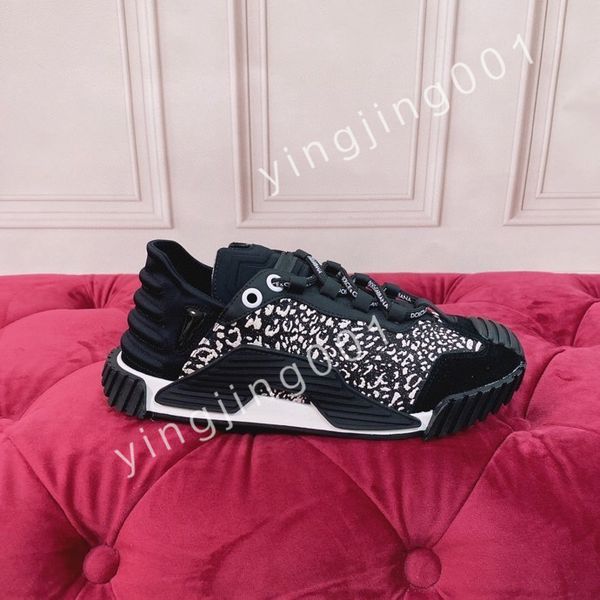 

designer calfskin casual shoes reflective sneakers vintage trainers fashion shoes platform lace-up sneaker, Black