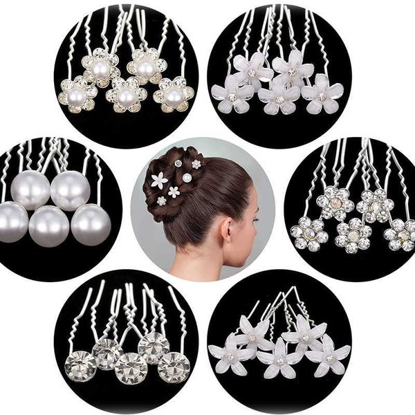 

wedding hair jewelry 20pcs/set women u-shaped pin metal barrette clip hairpins simulated pearl bridal tiara hair accessories wedding hairsty, Slivery;golden