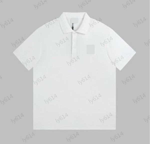 

designer polos front letters embroidered lapel button design fashion cotton tees solid color custom fabric loose version type comfortable jo, White;black