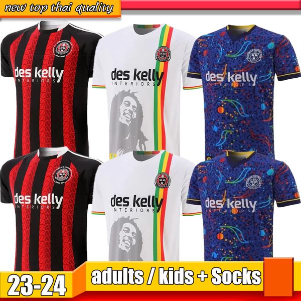 

georgie 2022 2023 bohemian bob marley soccer jerseys bohemians home maillots de football football shirts 23/24 kelly doherty kris twardek da, Black;yellow