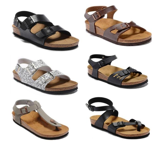 

yara men beach slippers summer fashion women flip flops leather lady slippers metal casual shoes flat ladies slipper l8202039, Black