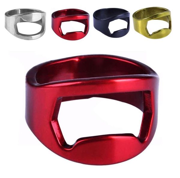 Stainless Steel Bottle Opener Rotatable Men Ring Spinner Chain Punk Women Bar Finger Ring Stainless steel ring opener Bar Tools