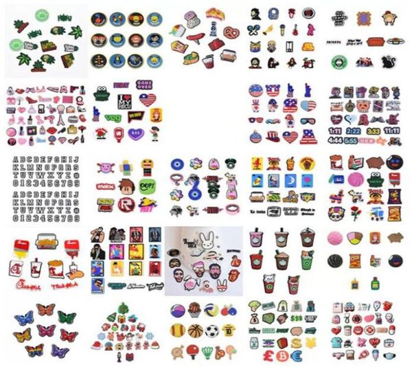 

diy croc shoe charms part accessories pvc decoration for shoes bracelet wristband gift brithday party mix 100pcs1375296, White;pink