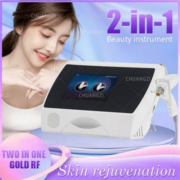 

new 2 in 1 gold plate fractional rf microneedle machine for acne scar stretch marks removal treatment