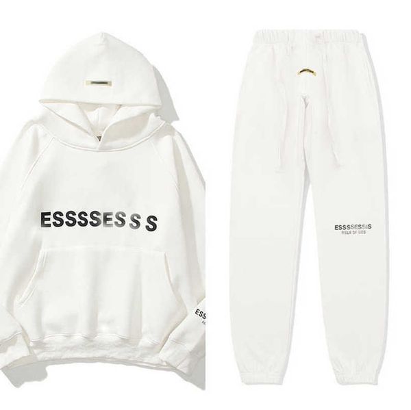 

men's luxury classics sweatshirts essss entials tracksuits letter hoodies men women sportswear hooded pant coat sweater pullover coupl, Black