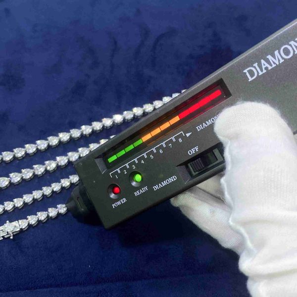 

custom high end tennis bracelet 4mm 5mm vvs fl heart moissanite diamond women men tennis bracelet, Silver