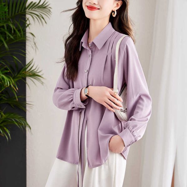 

order european outbound 2023 spring new versatile fashion style exquisite high grade feel waist tie up shirt for women, White