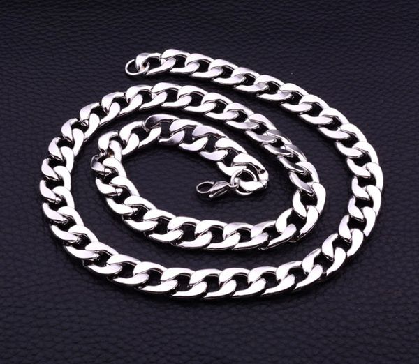 

solid 8mm contain cuban chain necklace men's 55cm men's fashion silvering, Silver