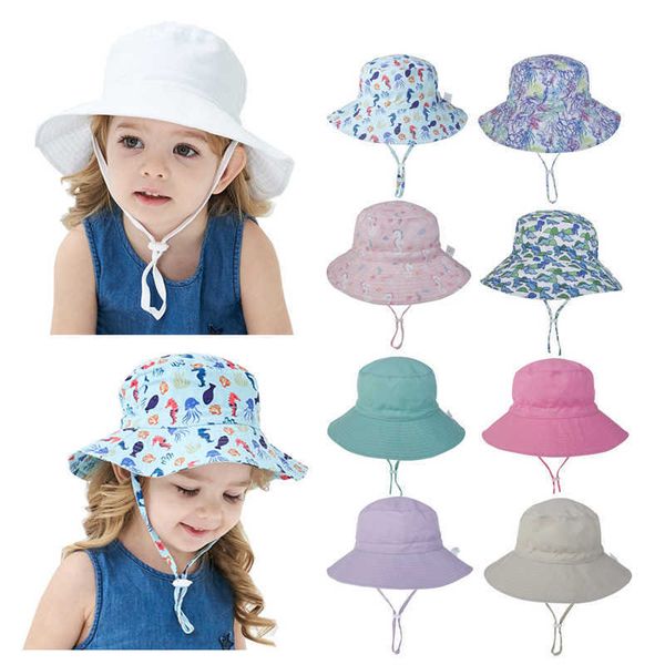 

caps hats summer baby hat for girls boys kids bucket hat spring autumn travel beach hat baby cap sun hats with windproof rope 16 colors w041, Yellow