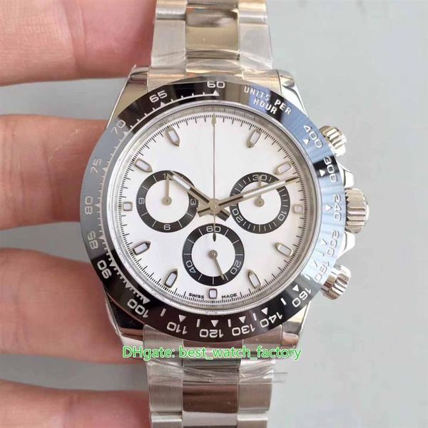 

ew maker super quality 40mm x 12 5mm cosmograph 116520 116500 chronograph 904l steel eta 7750 movement mechanical automatic mens w257p, Slivery;brown