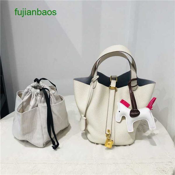 

hemres picotn handbags spring and summer 2023 new leather women's bag handbag shoulder vegetable basket bucket fashion leisure, Black