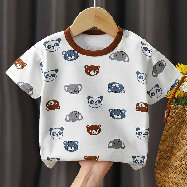 

t-shirts 1 2 3 4 5 6 years children cotton t-shirt baby girls baby boys cartoon short sleeve tees toddler cute p230419, Blue