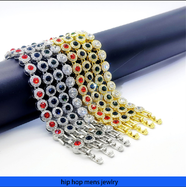 

hip hop necklace for mens gold chain iced out link chain cuban chains circular 10mm necklace with diamond trend men's accessoriesnk gol, Black