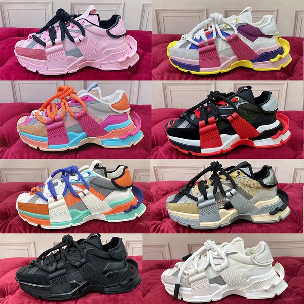 

space air master casual shoe designer explosion models sneakers stitching material sneaker 3m reflective leather dad chunky shoes suede mode, Black