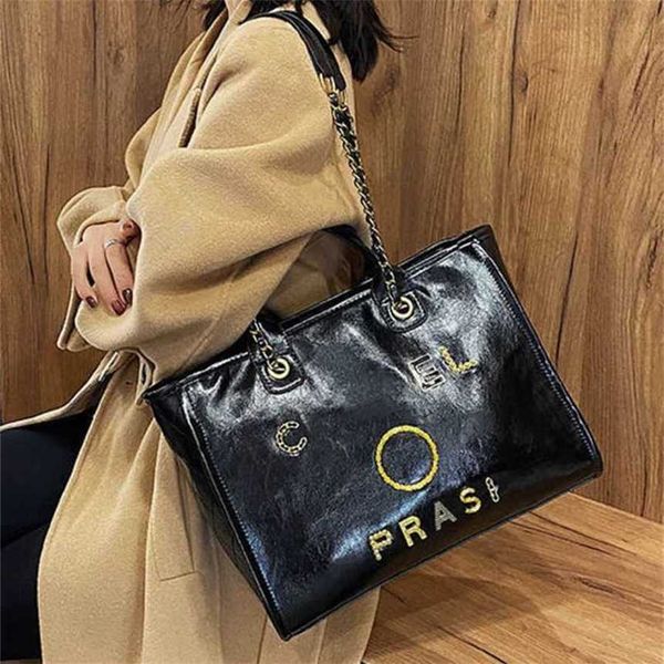 

50% off luxury classics handbags women's beach metal pearl letter badge tote bag small leather large chain wallet om6t