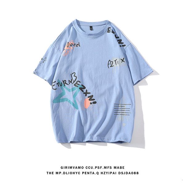 

mens tshirts summer fashion shirt graphic printed oversized tee youth tshirt oneck casual male clothing 230419, White;black