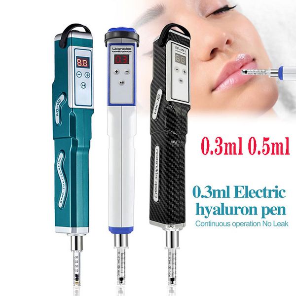 

wired electric hyaluron pen for mesotherapy gun 0.3ml 0.5ml ampoule head adapter for fat dissolve removal wrinkle lip lifting beauty, Black;white