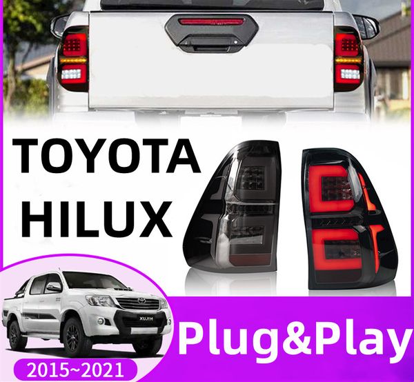 

car styling taillight for toyota hilux 20 15-2021 led auto taillights assembly upgrade dynamic tool accessories