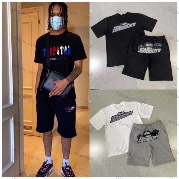 

men's t shirt summer trapstar towel embroidery cotton tshirt shorts sets streetwear tracksuit men's sportswear trapstar t shirts a, White;black
