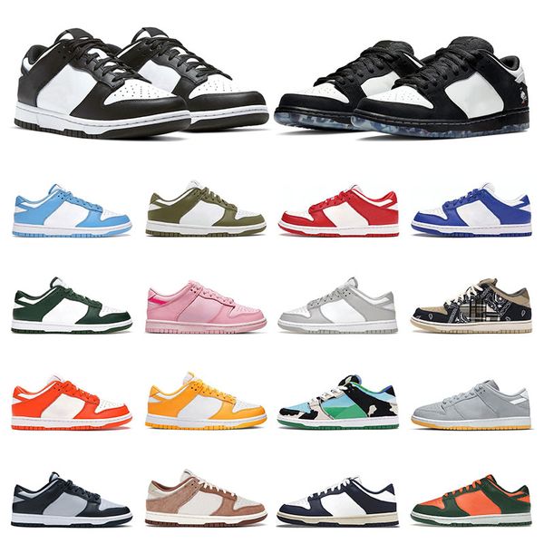 

size 36-47 men designer casual shoes flat women sneakers mens panda white black grey fog unc syracuse medium olive georgetown grey gum women