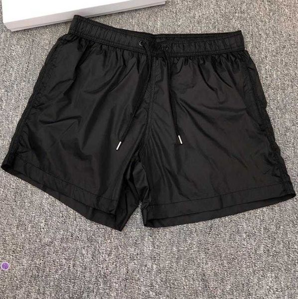 

summer men nylon swim shorts fashion designer gentleman side pockets swimear boy zipper closure back pocket tonal drawcord short pants upon, White;black