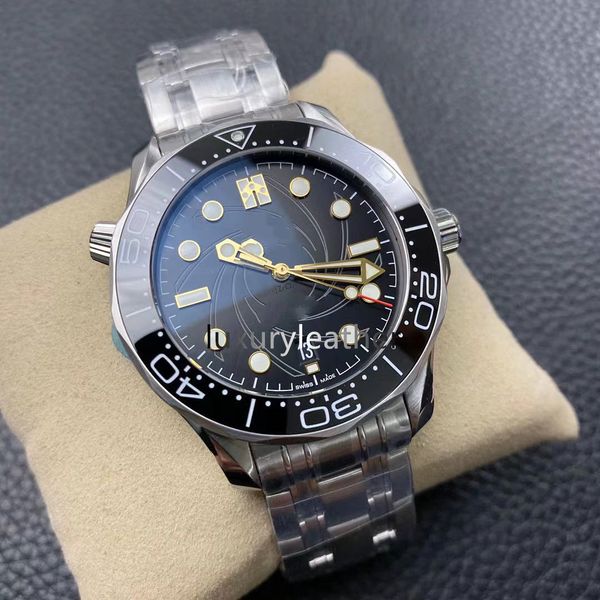 

vsf 007 watch 8800 movement fine steel strip sapphire crystal glass luminous waterproof ceramic frame date display, Slivery;golden