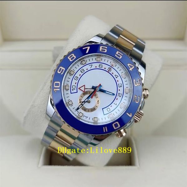 

men watch 116681 44mm two tone gold stainless steel men's automatic mechanical watch big dial chronograph waterproof, Slivery;brown