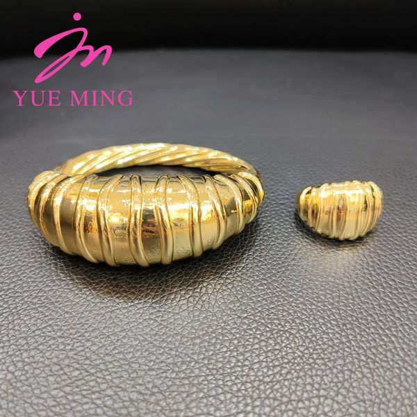 

bangle 2pcs bracelet ring set dubai women's jewelry party wedding anniversary fashion gold color luxury elegance bangles 230419, Black