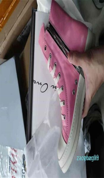 

high street mark rick high boots board shoes owens sneakers men women pink leather casual2877075, Black