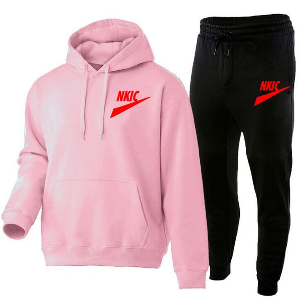 

new men spring brand print tracksuits men hoodies sweatshirt sweatpants suit autumn winter warm tracksuit sets men's hooded outwear out, Gray