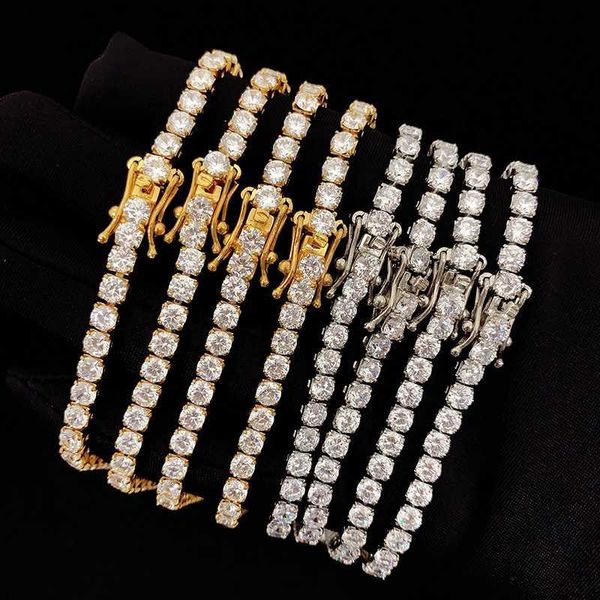 

never tarnish 18k pvd gold plated hip hop diamond 4mm tennis chain cz, Silver