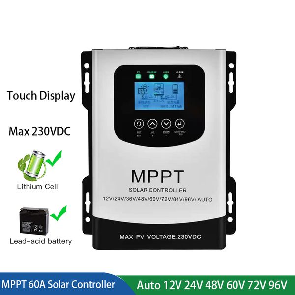 

12v 24v 48v 60v 72v 96v 30a 40a 50a 60a 80a mppt solar charge discharge controller pv regulator 230vdc for lifepo4 lithium gel battery with