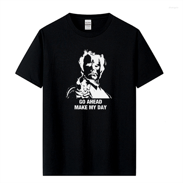 

men's t-shirts t go ahead make my day dirty clint eastwood men fashion harajuku cotton tees for, White;black