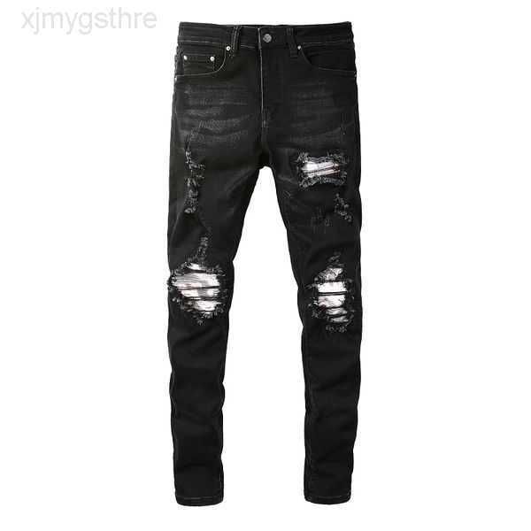

20ss mens designer jeans distressed ripped biker slim fit motorcycle denim for men fashion jean mans pants pour hommes #866 4f0fs, Blue