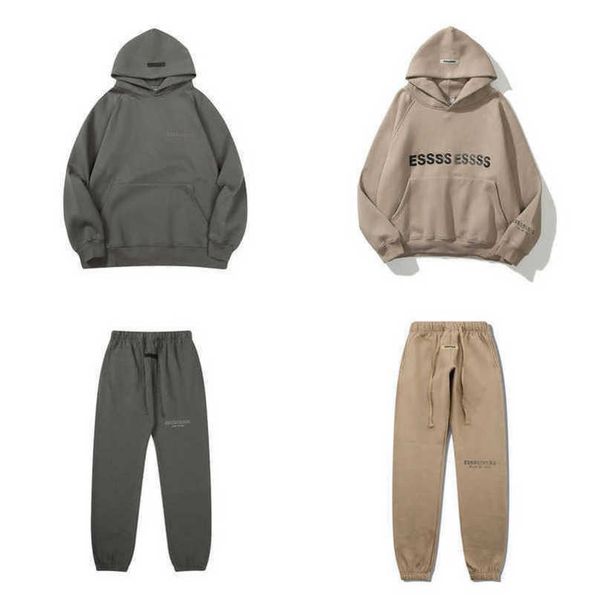 

mens tracksuits fashion luxury mens sweatshirts essss ential tracksuits letter hoodies men women sportswear hooded pant coat sweater pullov, Gray