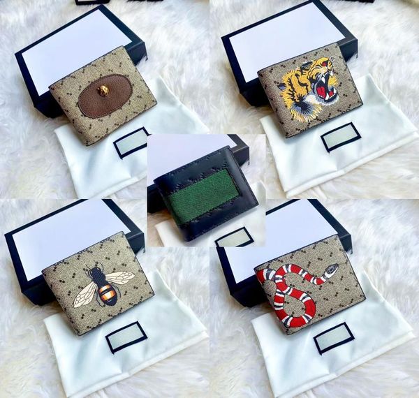 

designer little bee tiger card holders graffiti bags luxury coin purses genuine wallets leather men fashion handbags with box wome2394641, Red;blue