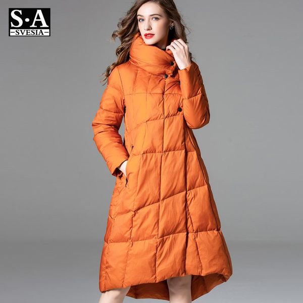 

parkas 2020 new fashion winter warm down coat women clothes 90% white duck down jacket long overcoat thick warm parka female outerwear, Black