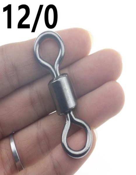 

rompin big size rolling barrel fishing swivel 12010 super large solid ring lures connector stainless steel tackle accessory8197151