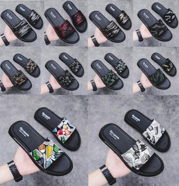 

men039s shoes sandals and slippers street hiphop sports tide brand personality word slip nonslip indoor and outdoor we8658155, Black
