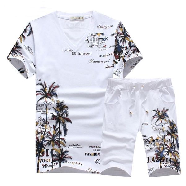 

mens tracksuits fashion mens summer sets short casual coconut island letter printing chinese tshirt with pants size 5xl 230420, Gray
