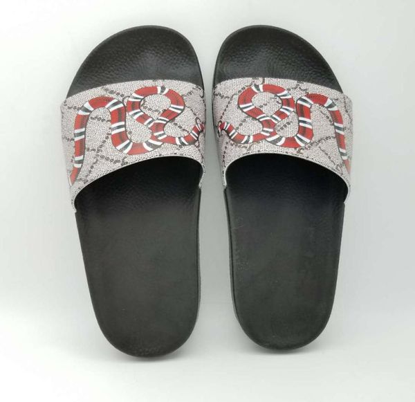 

mens womens fashion rubber slides sandals with pearl tiger snaker flower outdoor beach slippers casual flip flops6466425, Black