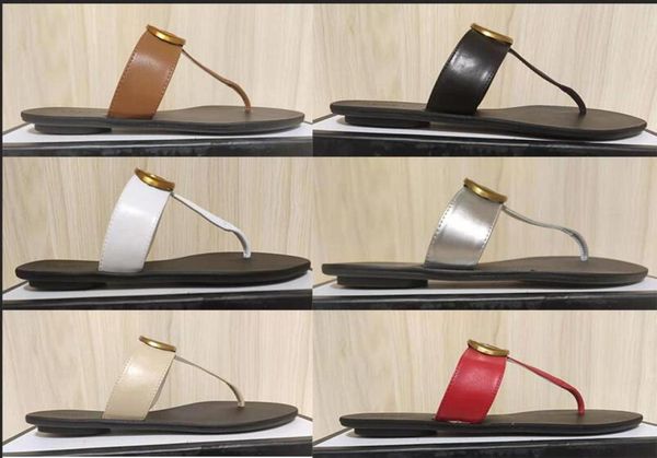 

2021 men beach slippers summer fashion women flip flops 100 leather lady slippers metal women shoes flat ladies slippers large si7016755, Black