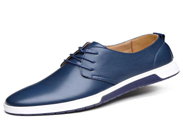 

luxury men shoes casual leather fashion trendy black blue brown flat shoes for men drop business dress casual8138969
