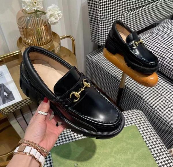 

women dress shoes luxury metal buckle decoration fashion lefu shoes designer flat single shoes 35408974762, Black