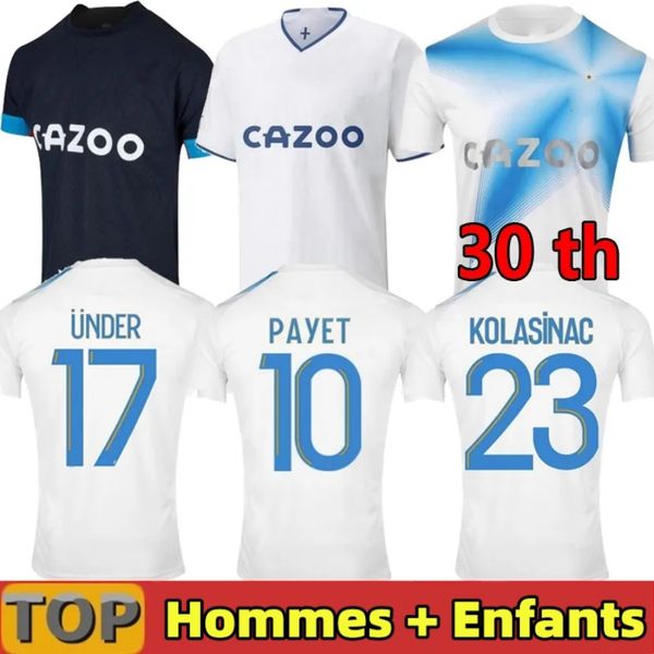 

4xl 22 23 soccer jerseys 2022 2023 marseilles maillot foot cuisance guendouzi alexis gerson payet clauss football shirts men kids veretout u, Black;yellow