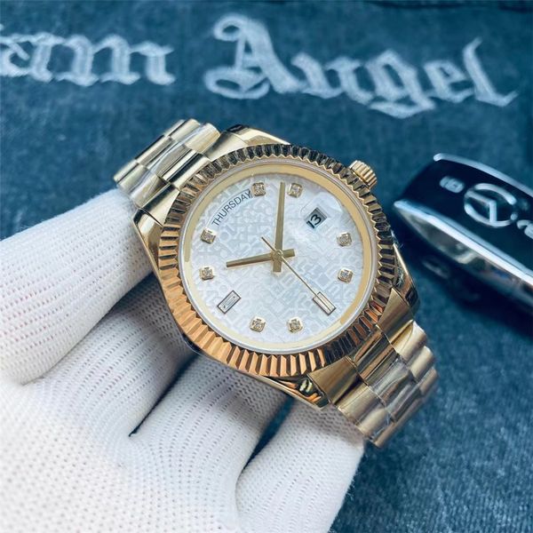

watch automatic mechanical mens watches 41mm silver wristband waterproof all stainless steel wristband fashion designer wristwatch b95, Slivery;brown