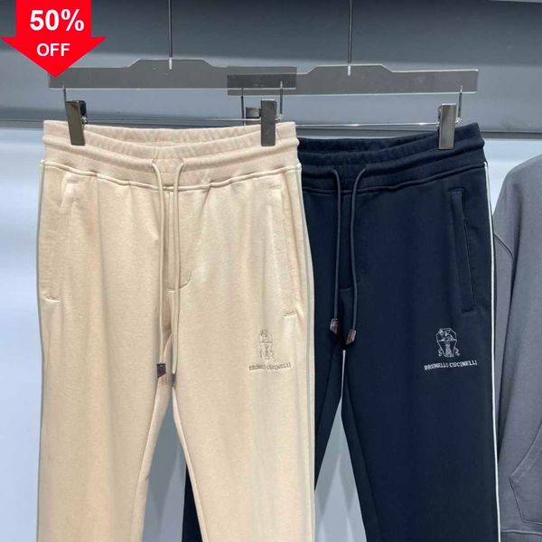 

men's pants men trousers brunello cucinelli casual pant in autumn and winter pure cotton apricot black sweatpants with pockets s to 2xl