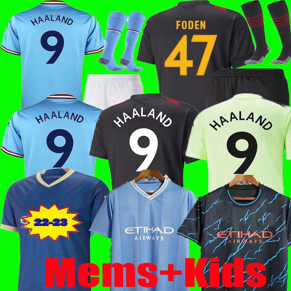 

22 23 24 erling haaland mans cities soccer jerseys phillips agueroooo anniversary grealish de bruyne foden 2022 2023 2024 manchesters footba, Black;yellow